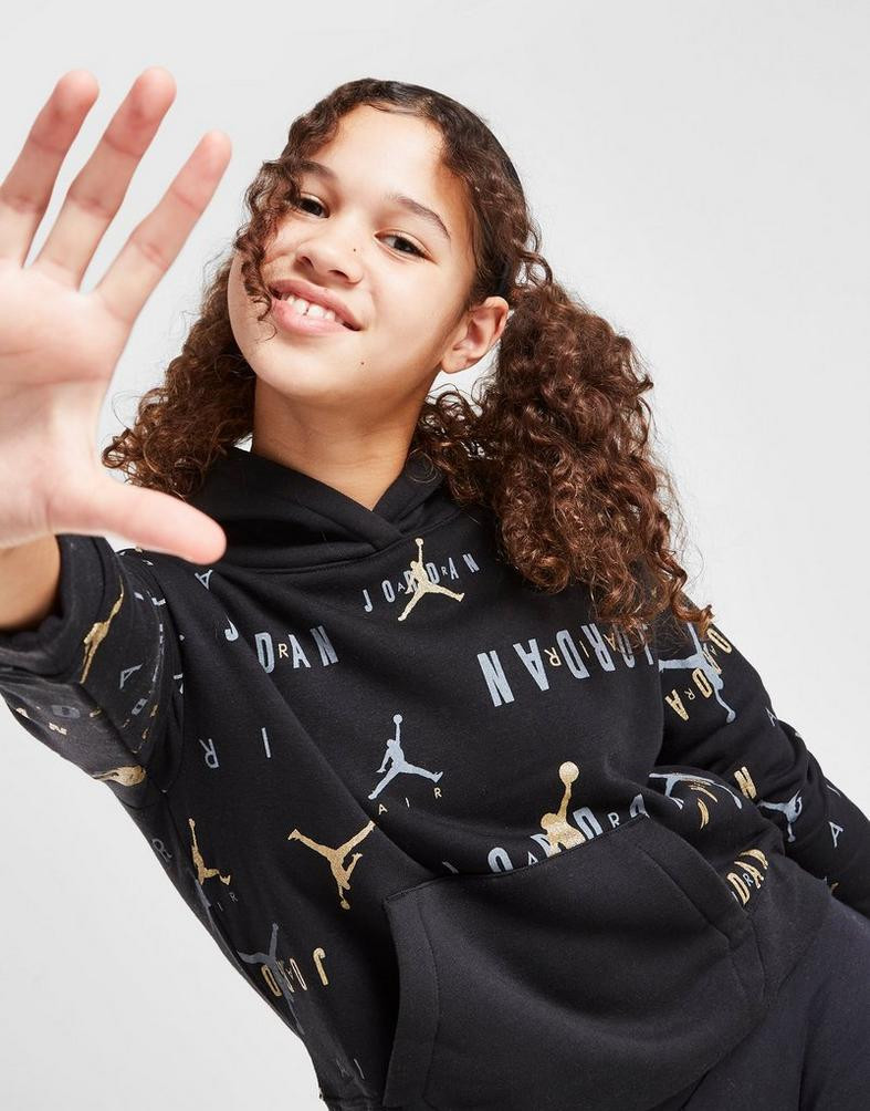 Jordan Jumpman Crop All Over Print Παιδική Μπλούζα με Κουκούλα