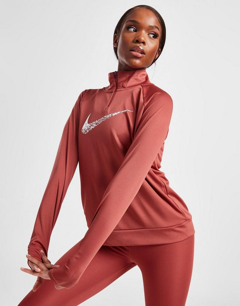 Nike Running Swoosh 1/4 Zip Γυναικεία Μπλούζα με Μακρύ Μανίκι