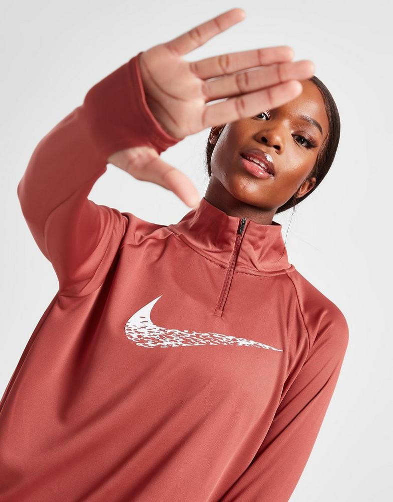 Nike Running Swoosh 1/4 Zip Γυναικεία Μπλούζα με Μακρύ Μανίκι