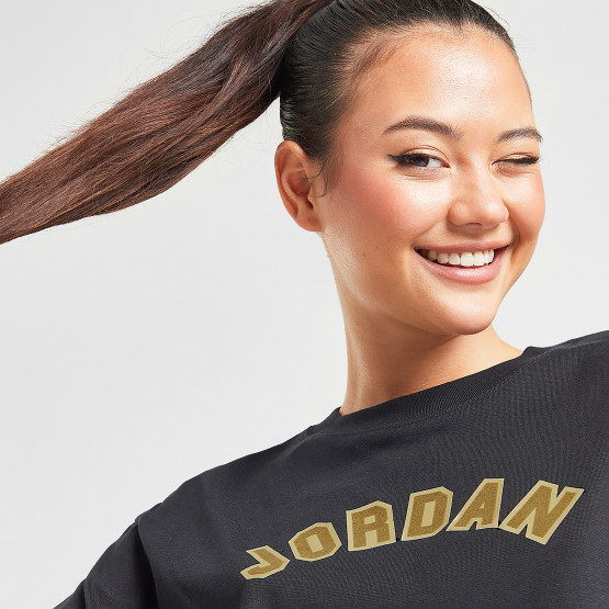 Jordan Logo Cropped Γυναικεία Μπλούζα με Μακρύ Μανίκι